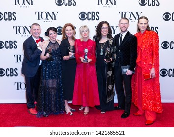 New York, NY - June 9, 2019: Cast And Crew Of Musical Hadestown With Tony Award For Best Musical At The 73rd Annual Tony Awards At Radio City Music Hall