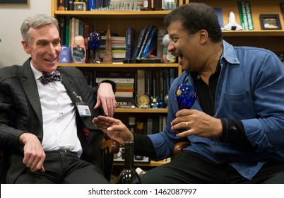 New York, NY March 11, 2016. Bill Nye And Neil DeGrasse Tyson Sit Together