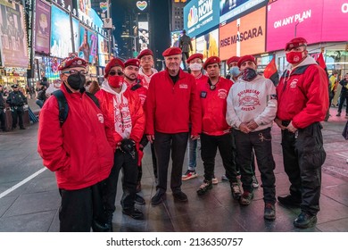 New York, NY - March 16, 2022: Curtis Sliwa And Members Of Guardian Angels Attend Justice For Asian Women Rally On Times Square