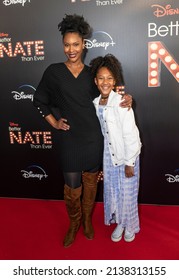 New York, NY - March 21, 2022: Kissy Simmons and Sadie Vaughn attend special screening of Disney's "Better Nate Than Ever" at AMC Empire Theater