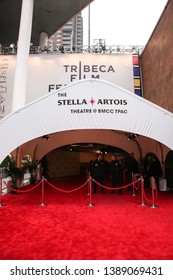 NEW YORK, NY - MAY 03. 2019: Tribeca Film Festival At The Borough Of Manhattan Community College With Red Carpet Entrance To Stella Artois Theater