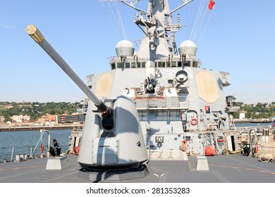 New York, NY - May 25, 2015: On Board The USS Barry Destroyer During Fleet Week.