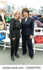 New York, NY - May 28, 2018: Congresswoman Carolyn Maloney & U.S. Secretary Of Transportation Elaine Chao Attend Memorial Day Celebration At Intrepid Sea, Air & Space Museum