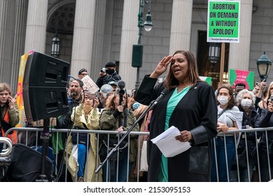 New York, NY - May 3, 2022: New York Attorney General Letitia James Speaks At The Rally On Foley Square For Abortion Rights For Women In Light Of Supreme Court Leak