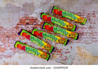 New York NY NOV 08 2019: Colorful Mamba Fruit Chews Made By August Storck KG