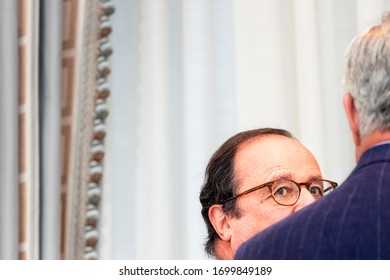 NEW YORK, NY - NOV 19 2019: Former President Of France, François Hollande, Speaks To Guests At The Links Club, On November 19th, 2019, In New York, NY. (Photo By Kari Bjorn)