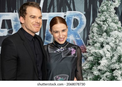 New York, NY - November 1, 2021: Michael C Hall And Morgan Macgregor Attend The World Premiere Of 