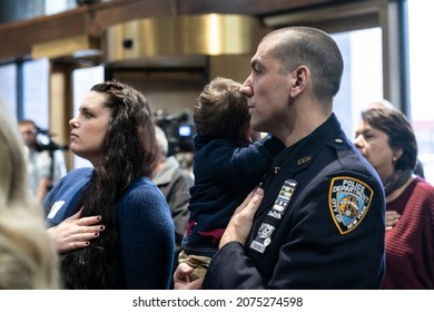 New York, NY - November 15, 2021: Atmosphere During Memorial Ceremony At One Police Plaza