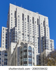 New York, NY - November 23, 2021: Weill Cornell Medical Center (1933) On The Upper East Side Of Manhattan, NYC Is A 27 Story White Skyscraper With Gothic Touches, Now Part Of NewYork-Presbyterian 