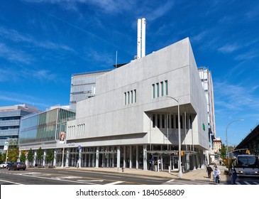 New York, NY - October 15, 2020: The Forum And Academic Conference Center Is On 125th Street In Columbia's Manhattanville Campus In West Harlem, Manhattan, NY. 