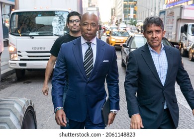 New York, NY - October 20, 2021: Eric Adams Democratic Party Mayoral Candidate Arrives Forf NBC Studios General Election Debates