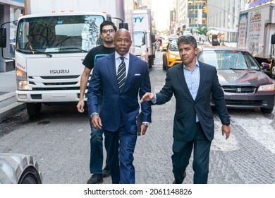 New York, NY - October 20, 2021: Eric Adams Democratic Party Mayoral Candidate Arrives Forf NBC Studios General Election Debates