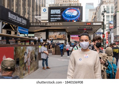 NEW YORK, NY - OCTOBER 24, 2020: A Woman With 