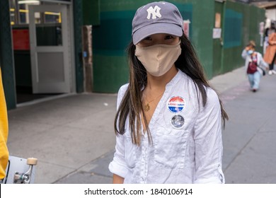 NEW YORK, NY - OCTOBER 24, 2020: A Woman With 