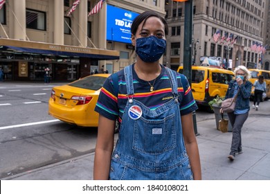 NEW YORK, NY - OCTOBER 24, 2020: A Woman With 