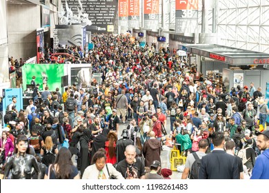 New York, NY - October 5, 2018: Atmosphere With Fans During New York Comic Con At Jacob Javits Center