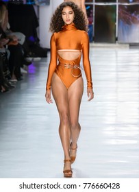 NEW YORK, NY - September 08, 2017: Dakota Moore walks the runway at the Chromat Spring Summer 2018 fashion show during New York Fashion Week