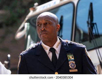 New York, NY - September 10, 2021: Police Department Chief Rodney Harrison Attends 911 Security Briefing At One Police Plaza