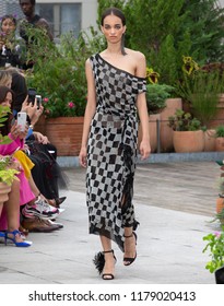 NEW YORK, NY - September 11, 2018: Ellen Rosa Walks The Runway At The Oscar De La Renta Spring Summer 2019 Fashion Show During New York Fashion Week