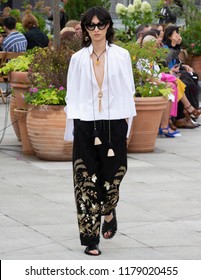 NEW YORK, NY - September 11, 2018: Chu Wong Walks The Runway At The Oscar De La Renta Spring Summer 2019 Fashion Show During New York Fashion Week