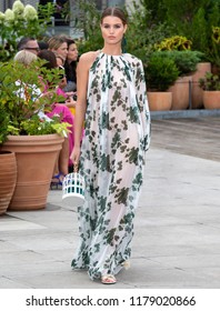 NEW YORK, NY - September 11, 2018: Luna Bijl Walks The Runway At The Oscar De La Renta Spring Summer 2019 Fashion Show During New York Fashion Week