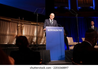 New York, NY - September 12, 2022: Israeli Minister Of Defense Benjamin Benny Gantz Speaks During Annual Jerusalem Post Conference At Gotham Hall