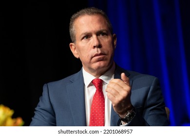 New York, NY - September 12, 2022: Ambassador, Permanent Representative Of Israel To The UN Gilad Erdan Speaks During Annual Jerusalem Post Conference At Gotham Hall