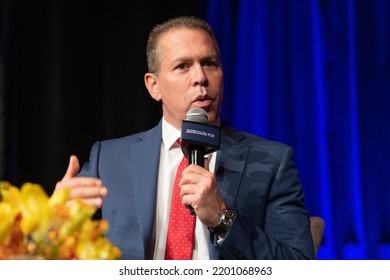 New York, NY - September 12, 2022: Ambassador, Permanent Representative Of Israel To The UN Gilad Erdan Speaks During Annual Jerusalem Post Conference At Gotham Hall