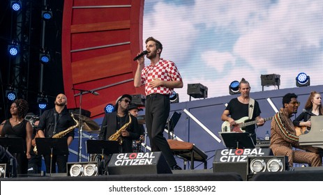 New York, NY - September 28, 2019: Ben Platt Performs On Stage During 2019 Global Citizen Festival At Central Park