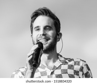 New York, NY - September 28, 2019: Ben Platt Performs On Stage During 2019 Global Citizen Festival At Central Park