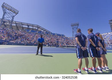 New York, NY - September 5, 2015: View Of Louis Armstrong Stadium At US Open Championship