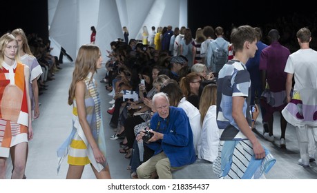 New York, NY - September 6, 2014: Models walk runway for Lacoste collection by Felipe Oliveira Baptista as Bill Cunningham of The New York Times takes pictures at Spring/Summer 2015 Fashion week