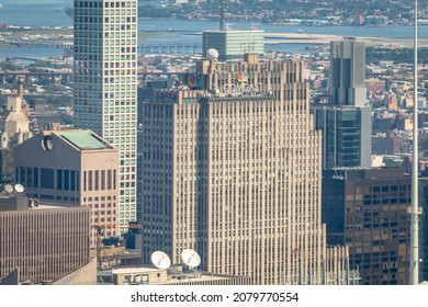 NEW YORK, NY - The Top Of The Famous Rockefeller Center Tower, Home Of NBC Comcast