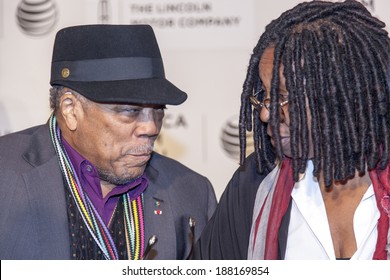 New York, NY, USA - April 19, 2014: (L) Quincy Jones and Whoopi Goldberg attend the premiere of 'Keep On Keepin' On' during the 2014 Tribeca Film Festival at BMCC Tribeca PAC, Manhattan
