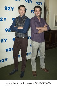 New York, NY USA - April 5, 2016: Drew Scott, Jonathan Scott  Attend 92Y Talks Willie Geist With Property Brothers Drew & Jonathan Scott At 92nd Street Y