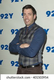 New York, NY USA - April 5, 2016: Drew Scott Attends 92Y Talks Willie Geist With Property Brothers Drew & Jonathan Scott At 92nd Street Y