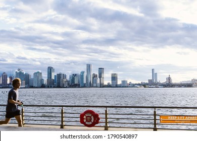 New York, NY / USA - August 4 2020: A View Of Hoboken In New Jersey Seen From Chelsea On The West Side Of Manhattan, NYC.