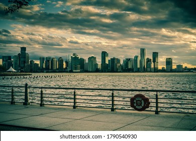 New York, NY / USA - August 4 2020: A View Of Hoboken In New Jersey Seen From Chelsea On The West Side Of Manhattan, NYC.