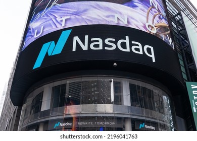 New York, NY, USA - August 21, 2022: The NASDAQ Stock Exchange Headquarters In New York, USA On August 21, 2022. The Nasdaq Composite Is A Stock Market Index. 