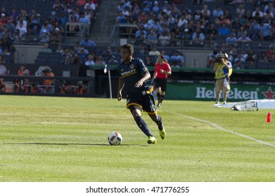 New York, NY USA - August 20, 2016: Giovani Dos Santos (10) Of LA Galaxy Controls Ball During MLS Match Against NYC FC On Yankees Stadium