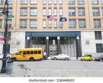 New York, NY / USA - December 17 2018: Stuyvesant High School. The Most Selective Of The Specialized High Schools In The NYC Public School System. 