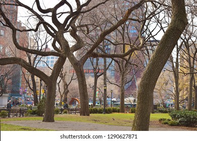 New York, NY, USA - February 20, 2016: Union Square Park In Winter 