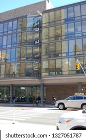 New York, NY / USA - February 26 2019: Bellevue Hospital, A Leading Public Hospital For More Than 300 Years. Historic In Surgery, Anesthesia, Germ Theory, Mental Health, Ambulances, And Vaccines. 