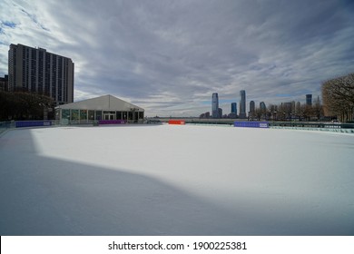 New York, NY, USA - January 22, 2021: Rink At Brookfield Place In New York.