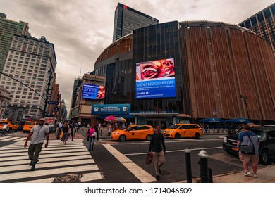 New York, NY, USA - July 23, 2019: Outside Madison Square Garden