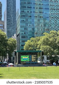 New York, NY USA - July 20, 2022: New York City, Bryant Park Empty Lawn Before Summer Series