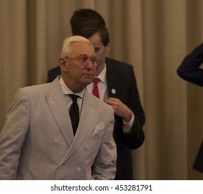 New York, NY USA - July 16, 2016: Roger Stone Attends Donald Trump Introduction Governor Mike Pence As Running For Vice President At Hilton Hotel Midtown Manhattan