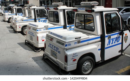 New York, NY / USA - June 5, 2019 : NYPD Meter Maid Carts In Mid-Town Manhattan