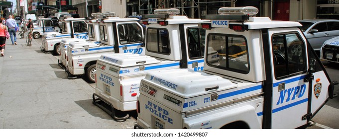 New York, NY / USA - June 5, 2019 : NYPD Meter Maid Carts In Mid-Town Manhattan