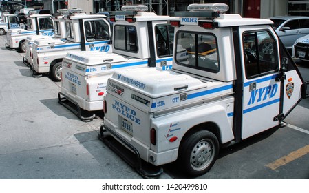 New York, NY / USA - June 5, 2019 : NYPD Meter Maid Carts In Mid-Town Manhattan